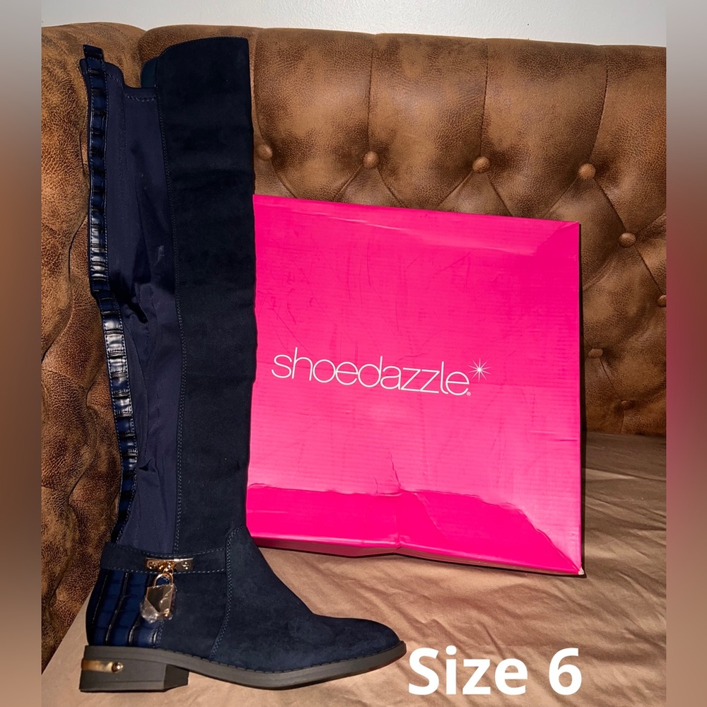 Shoe dazzle over the knee boots